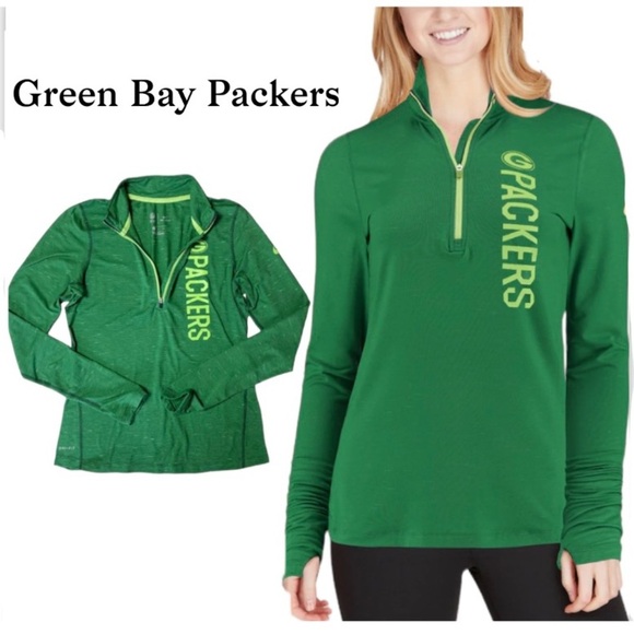 Nike Green Bay Packers Heathered Green Element Half-Zip Performance Jacket Sz S - Picture 1 of 16